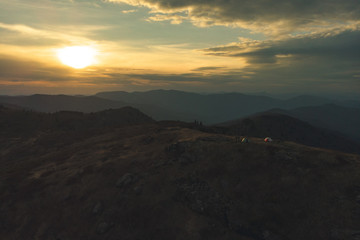 Sunset over the mountains