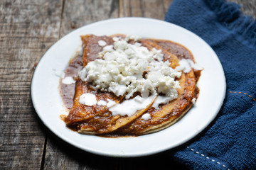 Mexican food: Red enchiladas