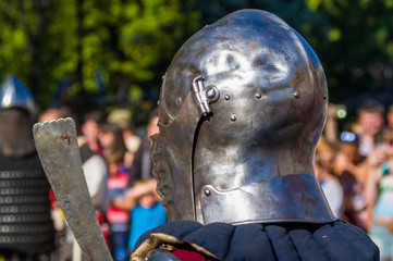Fototapeta premium Knight's armor for historical reconstructions, close up