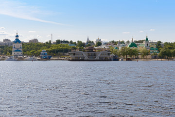 June 2, 2016: Embankment of the Volga River in the city of Cheboksary. Cheboksary. Russia.