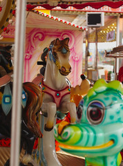 Fototapeta na wymiar Luna Park carousel for children