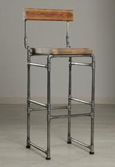 Unique handmade metal pipes bar chair