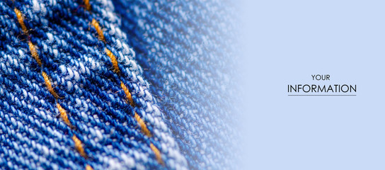 Blue jeans fabric cloth material texture textile macro pattern blur background
