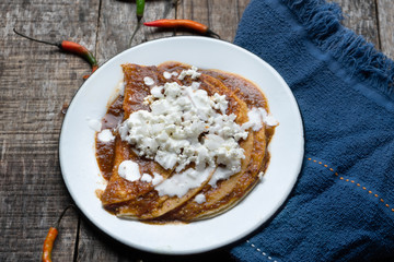 Mexican food: Red enchiladas