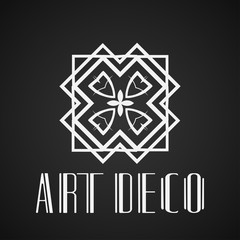 Vector logo design template concept in modern art deco style. Emblem for fashion, beauty and jewelry industry