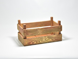 Handmade wooden crates in various colours