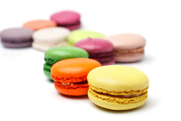 Colorful french macaroons