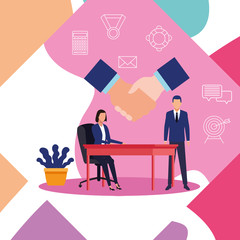 Business coworkers cartoons