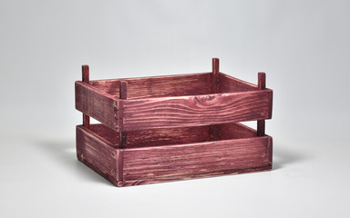 Handmade wooden crates in various colours