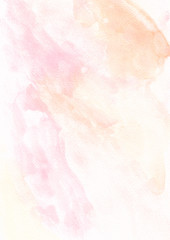 Soft Pink orange background Watercolor texture Invitation card template