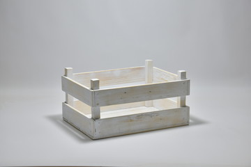 Handmade wooden crates in various colours