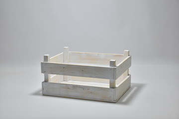 Handmade wooden crates in various colours