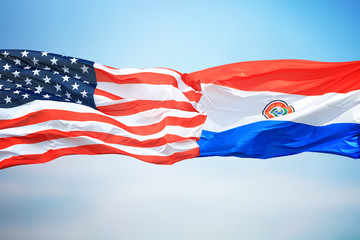 Flags of the USA and Paraguay © 3dmitry