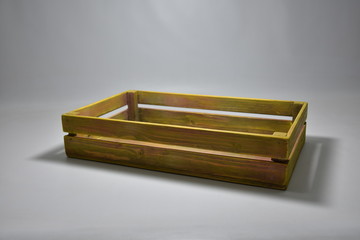 Handmade wooden crates in various colours