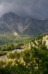 Fototapeta na wymiar The majestic mountain on a cloudy day (region Tzoumerka, Epirus, Greece)