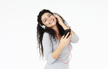 Beautiful African American women listen to music