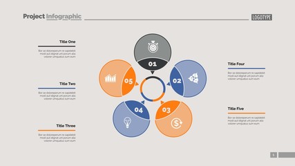 Five Petals Process Chart Slide Template