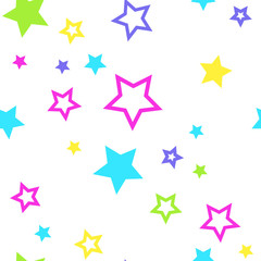 Obraz premium Holiday seamless pattern with falling stars. Vector illustration