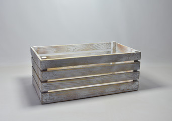 Handmade wooden crates in various colours