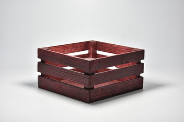 Handmade wooden crates in various colours