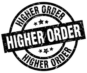 higher order round grunge black stamp