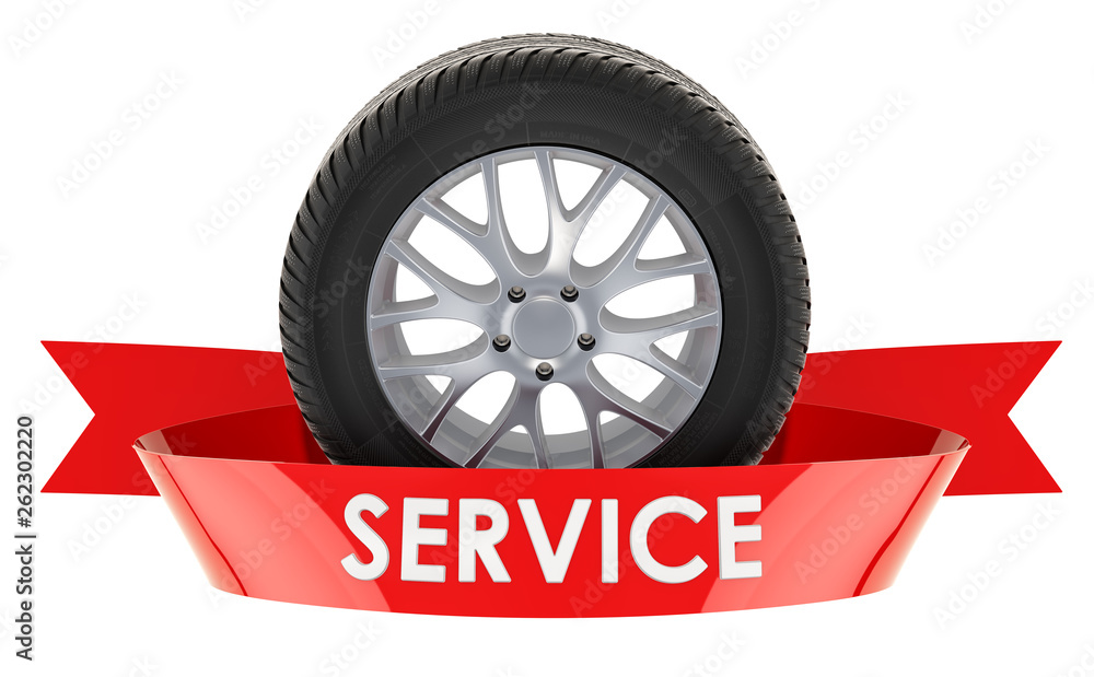 Poster auto service concept. 3d rendering
