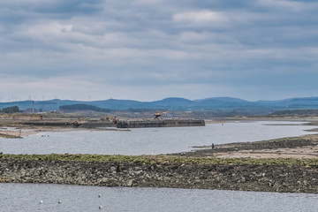 Irvine Harbour in Ayrshire Scotland looking over to Ardeer Peninsula