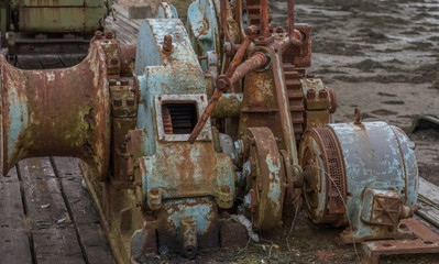 Irvine Harbour in Ayrshire Scotland looking Over some Old Rusting Maratime Equiptment