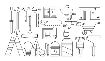 Construction tools cartoons