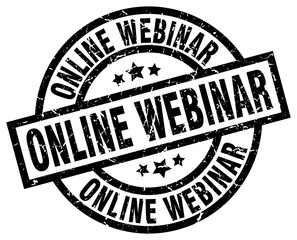 online webinar round grunge black stamp