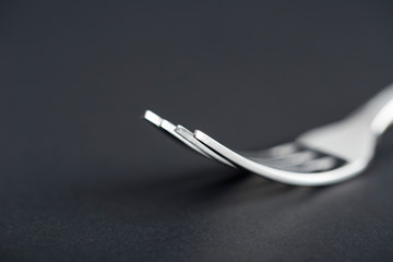 Fork detail with bokeh in black and white