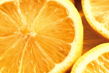Lemon slices closeup