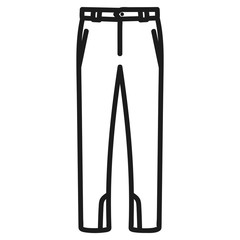 Men's pants outlined icon in white background