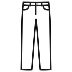 Men's pants outlined icon in white background