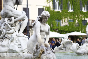 Fontana del Moro in Piazza Navona, Rome, Lazio, Italia