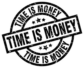 time is money round grunge black stamp