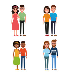 young couples cartoon