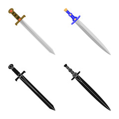 Isolated object of game  and armor  sign. Collection of game  and blade  stock vector illustration.