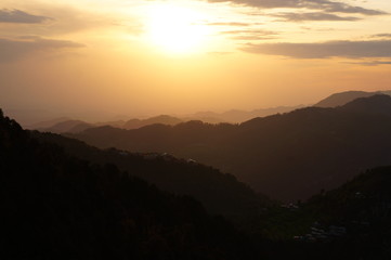 sunset in mountains