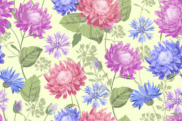 Art floral vector seamless pattern.