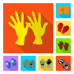 Vector illustration of own and textile logo. Collection of own and safety vector icon for stock.