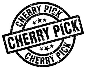 cherry pick round grunge black stamp