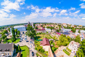 Fototapeta premium Lutsk cityscape from top of the Lubart castle.