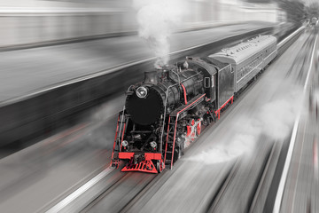 Old steam locomotive.