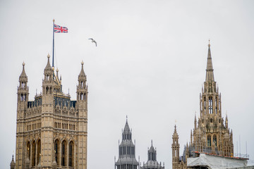 Fototapeta na wymiar Palace Of Westminster In April 2019