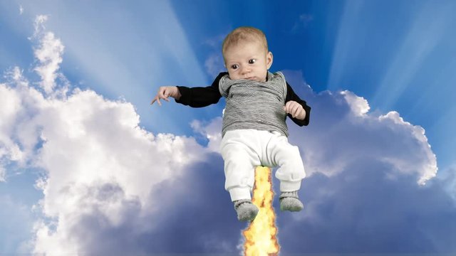 baby rocket flying newborn funny