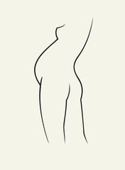 Pregnant Woman Body Logo. Vector illustration