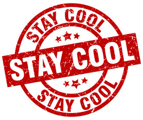 stay cool round red grunge stamp