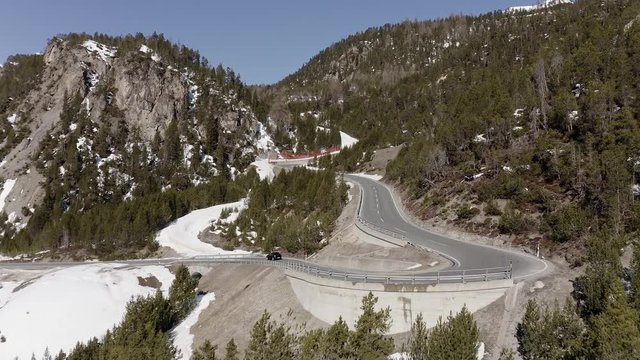 Aerial Shot Of Fuorn Pass Or Ofen Pass In Switzerland