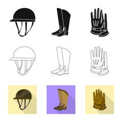 Isolated object of equipment and riding logo. Collection of equipment and competition stock vector illustration.